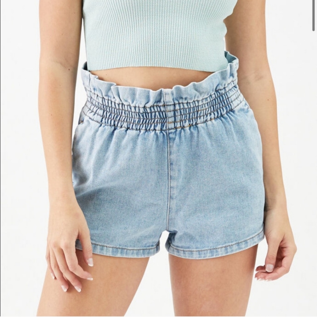 Pacsun Paperbag Mom Pull On Jean Shorts Small